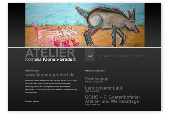 Webseite von Kornelia Klonen Gradert