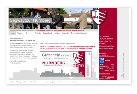 Webseite von Segwaytour Bamberg